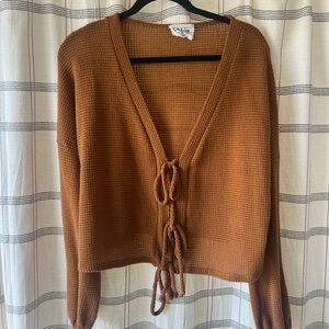 Sadie & Sage V-Neck Sweater in Burnt Orange